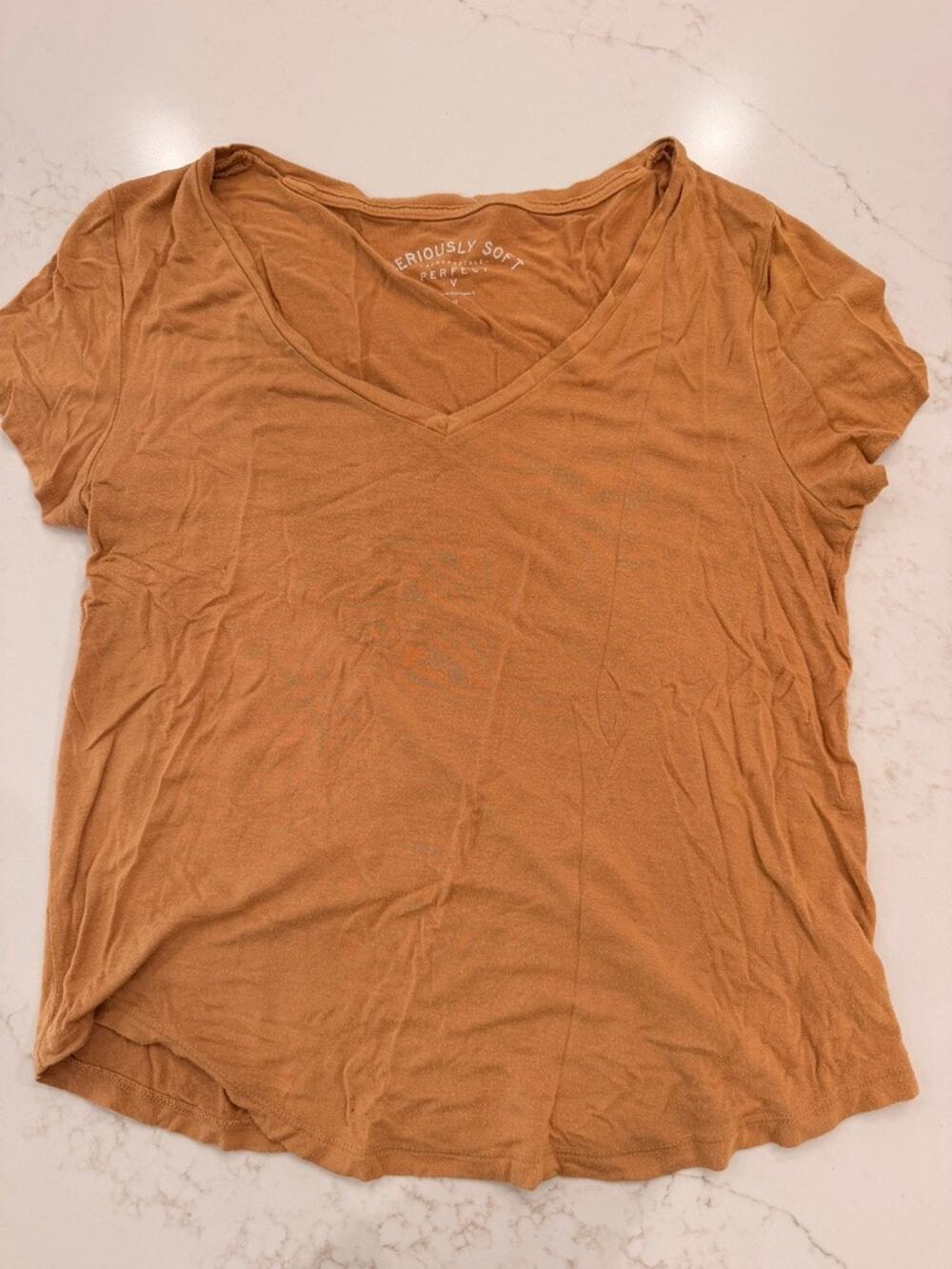 Aéropostale Seriously Soft Women’s Brown V-Neck T-Shirt Size Medium